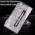 Miniatyrbild 5 av 5: Nagelstenar Kit, Nagelsmycken Platta AB-stenar Kit DIY Hantverk Ädelstenar för Naglar, Skor, Kläder, Smycken (600 Blå Diamanter + 2500 Fla