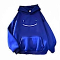 Miniatyrbillede 1 af 2: 2025 Sweatshirts til Kvinder, Smiley Casual Løs Skjorte Hættetrøjer (L Blå)