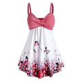 Miniatyrbild 1 av 4: Klänning Baddräkt Fjärilstryck Linne för Kvinnor Plus Size (4XL Rosa)