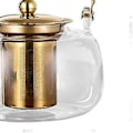 Miniatyrbillede 3 af 5: Glastekande med si 1000 ml Klar tekedel til blomstrende te og løs te, tekande til køkkenet, gave til teelskere, camping, hjem (Gylden)