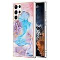 Pikkukuva 1 / 5: Sähköpinnoitettu TPU-kotelo Samsung Galaxy S22 Ultra 5G:lle (Sininen)