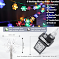Miniatyrbild 3 av 5: Julslingor, snöstjärneformade ljusslingor 100 LED 33FT ljusslinga