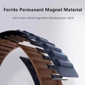 Miniatyrbild 2 av 4: Brun Kompatibel med Apple Watch 7 Magnetiskt Läderarmband 42m
