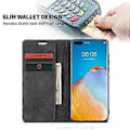Miniatyrbillede 4 af 5: CASEME 013 Serie til Huawei P40 Pro Foldbar Stativ PU Læder Cover Wallet Telefon Case (Style A)