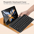Miniatyrbillede 1 af 5: Trådløst Tastatur til Samsung Galaxy Z Fold 4 3 2 Magnetisk Foldbar Flip Stativ Læder Tastatur Cover med Pen Slot og Mus