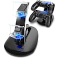 Miniatyrbild 1 av 5: (Svart) PS4 Controller Laddningsstation, Dubbel USB Snabbladdningsstativ med LED-indikator, Kompatibel