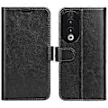 Miniatyrbillede 1 af 5: For Honor 90 PU Læder Skal Stativ Cover Crazy Horse Tekstur Tegnebog Flip Telefon Case (Style A)