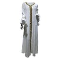 Miniatyrbillede 1 af 5: Dame Kaftan Kjole Flæseærme Kjole Fuld Længde Kåbe Islamisk Kaftan Kjole Dame Kåbe Bedekjole Hvid XL(XL Hvid)