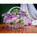 Pikkukuva 1 / 5: 30 x 40 cm, violetti kukka timanttimaalaus, timanttibrodeeraus, maalaus