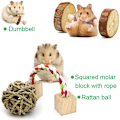 Miniatyrbillede 2 af 5: Blå drøm hamster tyggelegetøj - 10 stk. tyggelegetøj i træ