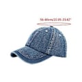 Miniatyrbillede 2 af 5: Unisex Vintage Vasket Denim Baseball Kasket Blank Casquette Justerbar Snapback Blå (Blå)