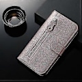 Miniatyrbild 5 av 5: Plånboksfodral för Motorola Moto E7 Plus, premium PU-läder magnetisk stängning kortfack stativ dragkedjeficka mjukt TPU flip-fodral - Rosa
