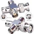 Miniatyrbild 4 av 5: 2-pack BNC-hane till 3 BNC-hona T-typ RF-koaxialkontakter 4 W