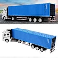 Miniatyrbillede 5 af 5: 1:48 Legeret Container Lastbil Model Legetøj Høj Simulation Børn Billegetøj Køretøj Blå Container Lastbil Model