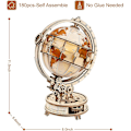 Miniatyrbild 4 av 5: 3D-träpussel Luminous Globe för vuxna Trämodell att bygga Mekanisk modell för festival