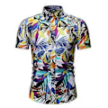 Miniatyrbillede 2 af 3: Herre Hawaiiskjorte og Shorts Sæt 2 Dele Knap Ned Blomster Stranddragt Tropisk Tøj (2XL Grøn)