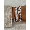 Miniatyrbillede 2 af 5: 14K Ægte Guldbelagt Smykkesæt til Kvinder Trendy Tynd Elegant Stabelbar Cuban Link Paperclip Kæde Armbånd Pakke Modetilbehør Gaver