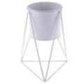 Miniatyrbillede 3 af 5: Nordisk Stand Sukkulent blomst farve grøn Pot Minimalistisk Metal Jern Vase Skrivebordsdekoration Rekvisitter (A Hvid)