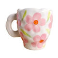 Miniatyrbillede 2 af 5: Keramiske Kaffekrus Morgenmad Juice Mælk Vandkopper Gave Blå Gul (Pink Blomster)