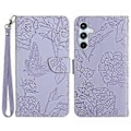Miniatyrbillede 1 af 5: Til Samsung Galaxy F34 5G/M34 5G PU Læder Trykt Etui Tegnebog Stativ Telefon Cover med Håndledsrem (Stil E)
