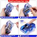 Pikkukuva 4 / 5: Kilpa-auto - 9,5 cm x 5 cm, 3 kappaletta (kilpa-auto, poliisiauto, paloauto) 5 vilkkuvalla LED-valolla