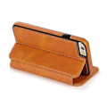 Miniatyrbillede 5 af 5: PU Læder Etui Folio Til Iphone 6p/6sp, Business Stil, Pengepung Funktion, Fald Beskyttelse, Stativ Funktion, Holdbar (Khaki)