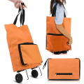 Miniatyrbilde 3 av 5: Sammenleggbar handlevogn med gummihjul (orang (med gummihjul)), sammenleggbar handlevogn laget