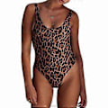 Miniatyrbillede 1 af 5: Sexet Dame Ét-delt Rygløs Badetøj Bikini Leopard Print Ærmeløs Badedragt (XL)