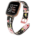 Miniatyrbillede 1 af 5: Rem til Fitbit Versa 2 - Fitbit Versa 2 (Sort Pink Blomst)