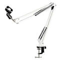 Miniatyrbillede 1 af 5: Universal Mikrofonstativholder Beslag Mic Stativ Professionel Desktop Mic Beslag Til Live Broadcast (Hvid)