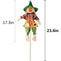 Miniatyrbild 2 av 5: Höstskörda Fågelskrämma Dekoration, Set med 2 Pumpa Halloween Dek