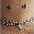 Miniatyrbillede 5 af 5: Herre Faux Læder Mode Bucket Cap Cowboy Fedora Hat Bredskygget Udendørs Hatte (Brun)