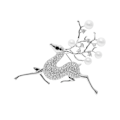 Miniatyrbillede 1 af 3: Hjort Brosche Jule Dyr Brosche Pin Belagt med Kubisk Zirkonia
