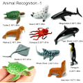 Miniatyrbillede 2 af 5: Marine Dyr, Pakke 24 Assorteret Cynil Min Plast Dyr Legetøjssæt