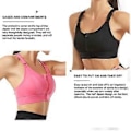 Miniatyrbillede 5 af 5: Dame High Impact Sports BH Frontlynlås Plus Størrelse Polstret Yoga Push Up Vest(L grå)