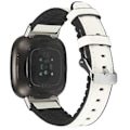 Miniatyrbillede 2 af 5: Til Fitbit Versa 3 Læder + Silikon Urrem (Hvid)