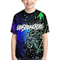 Miniatyrbild 1 av 2: Barn Pojkar Flickor Unspeakable 3D-tryckta Kortärmade T-shirts Tecknad Rundhalsad Topp Tee (9-10 År C)
