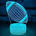 Miniatyrbillede 1 af 5: 7 Farver 3D Illusion Lys Lampe Automatisk Gradvist Skiftende 3D Natlys | Hjem Værelse Dekoration Bordlampe | Julegave Fødselsdag (Fodbold Led Lys)