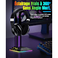 Miniatyrbild 4 av 5: RGB-headsetstativ, speltillbehör, headsetstativ med 2 USB-portar och 1 typ C-port, cool LED He