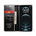 Miniatyrbilde 4 av 5: For Iphone 12 Pro Max Caseme 003 Crazy Horse Texture Lærtelefonveske (svart)