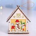 Miniatyrbild 2 av 2: Lysande trästuga för inomhus hemmakontor juldekoration (Snögubbe)