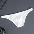 Pikkukuva 5 / 5: Miesten alushousut Jääsiilkki Ohut Raita Yksivärinen U Kupera Sisäpuolella Käytettävä Seksikäs Nopeasti Kuivuva Thong Alushousut (3XL Kuninkaallinen Sininen)