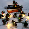 Miniatyrbilde 3 av 5: Julelys med pynt, 20 LED julekrans