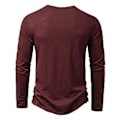 Miniatyrbillede 5 af 5: Mænds T-shirt med Rund Hals, Knapper, Ensfarvet, Tynd, Langærmet, Overtræk, Blød, Casual, Daglig, Undertrøje, Sportsbeklædning (S Sort)