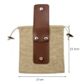 Miniatyrbillede 2 af 4: Canvas Power Bag til Vandreture, Foldbar Læder Bæltetaske med Snøre