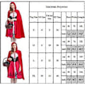 Pikkukuva 5 / 5: Aikuisen Punaisen Ratsastajan Hupun Asuste Prinsessamekko + Huppu Viitta Halloween Asut Cosplay Hieno Pukeutuminen Joulujuhliin (L)