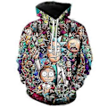 Miniatyrbilde 1 av 2: Rick and Morty 3D digitaltrykket hettegenser for menn, varmeoverføringsgenser -NMAOV(2XL stil 4)