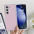 Pikkukuva 1 / 5: Metallipinnoitettu PU-kotelo Samsung Galaxy Z Fold4 5G:lle (Vaaleanpunainen)