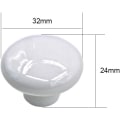 Miniatyrbilde 2 av 5: （Hvit）Pakke med 10 fargerike runde keramiske enkelt hull skap knotter