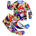 Pikkukuva 1 / 3: 4-9-vuotiaille pojille ja tytöille Super Mario Bros -pyjamasetti Pjs Sleepwear Pajamas (4-5 vuotta B)